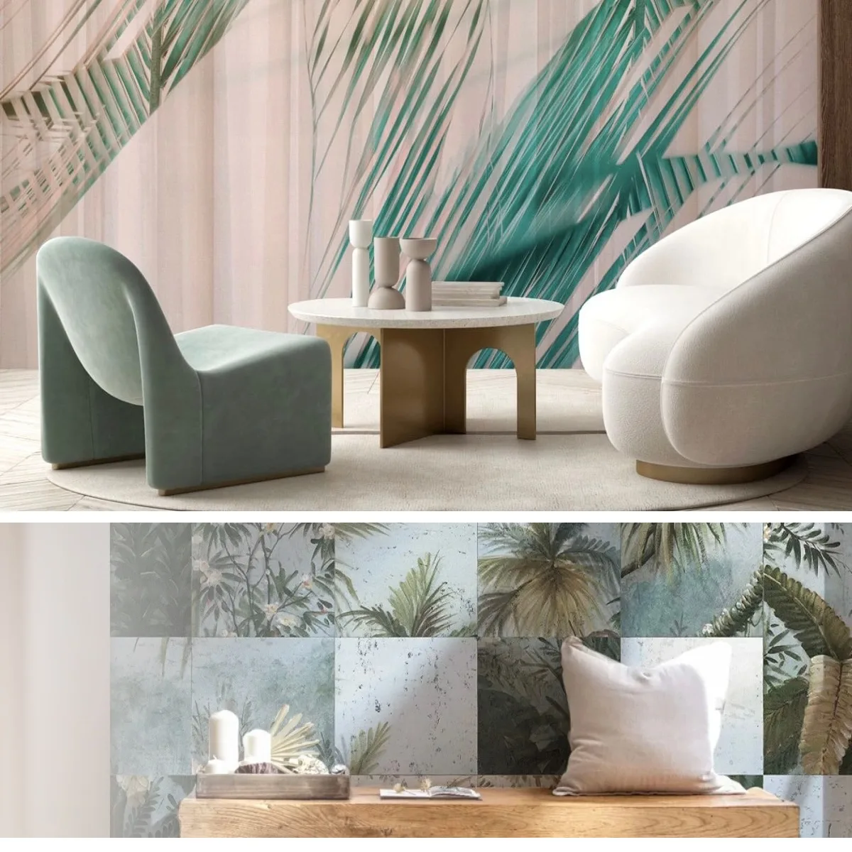 nature modern mural living room